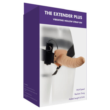 Kinx The Extender Plus Vibrating Hollow Strap On Flesh OS